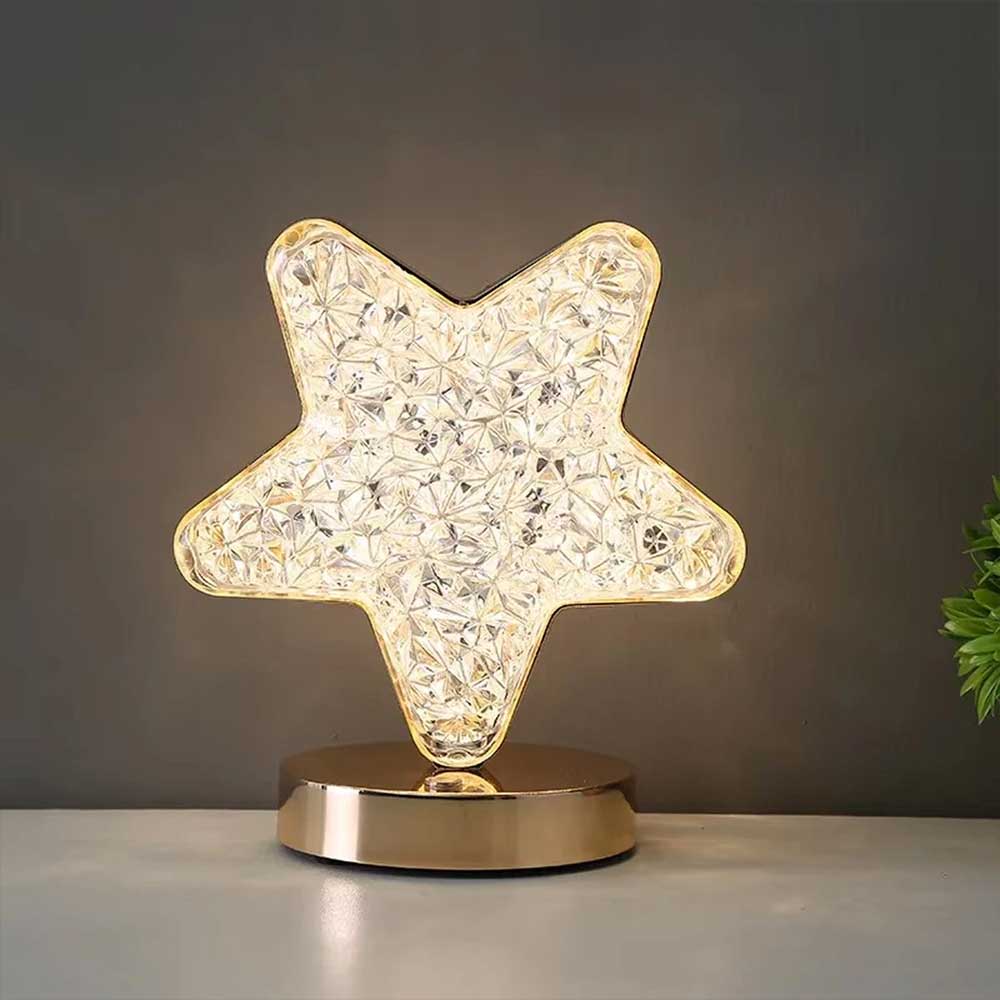 Crystal Touch Table Lamp – USB Rechargeable LED Night Light, Dimmable