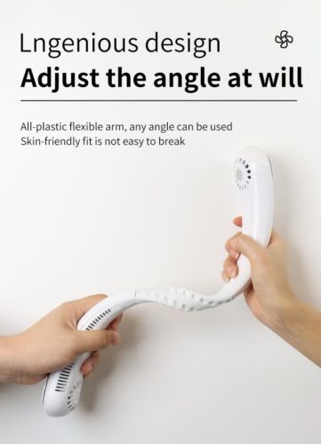 Bladeless Portable USB Neck Fan Cooler Rechargeable Dual Effect Cooling Neckband