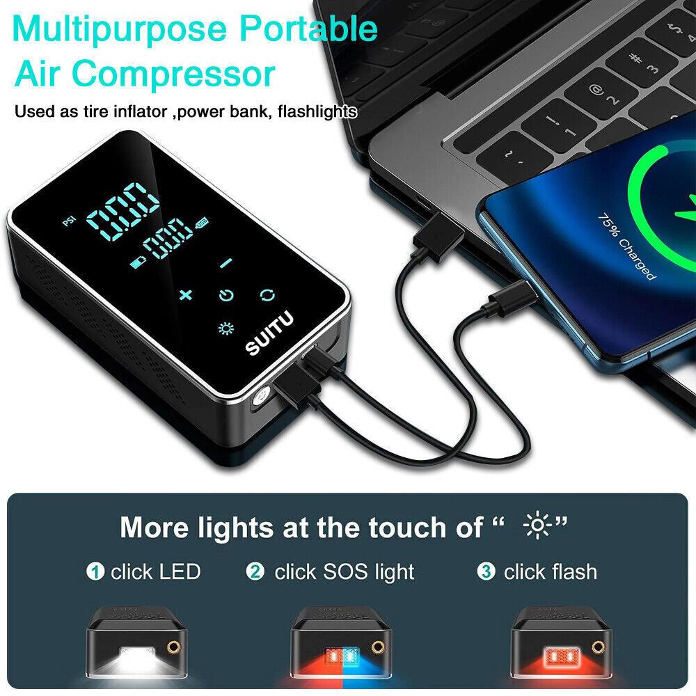Wireless Car Electric Air Compressor Portable  Digital Touch Tyre Inflator Pump