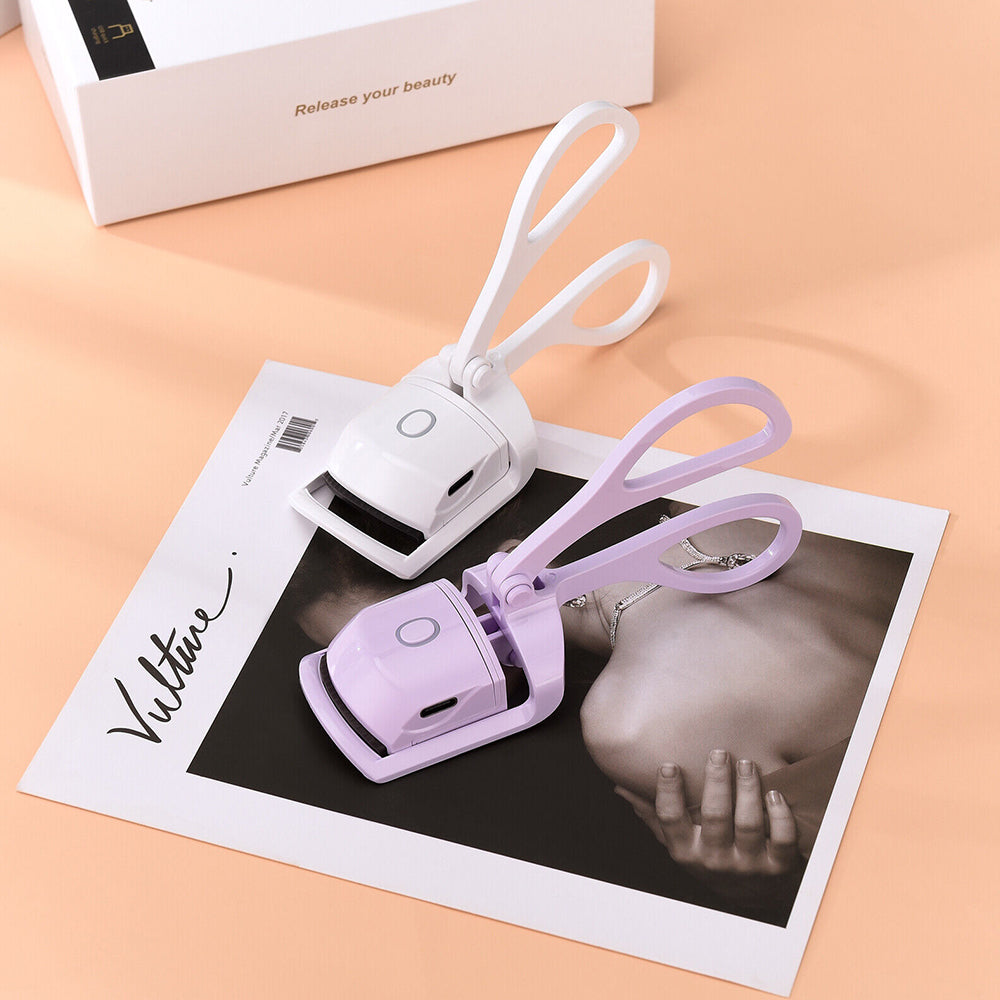 Electric Heated Curling Eyelash Tool Double Eyelash Curler USB Rechargeable