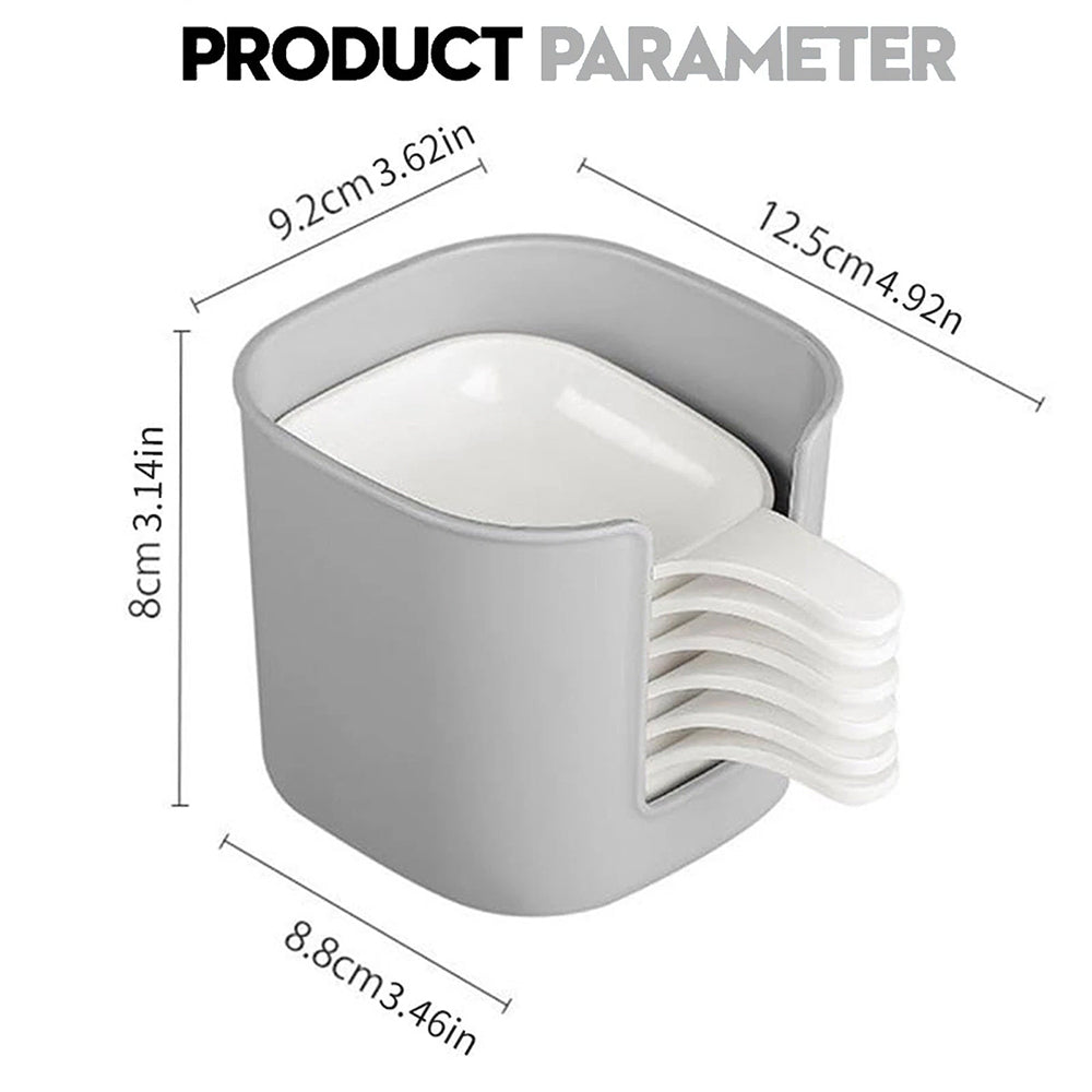 6-Piece Dipping Sauce Plate Set with Holder - Plastic Condiment Dishes for Parties