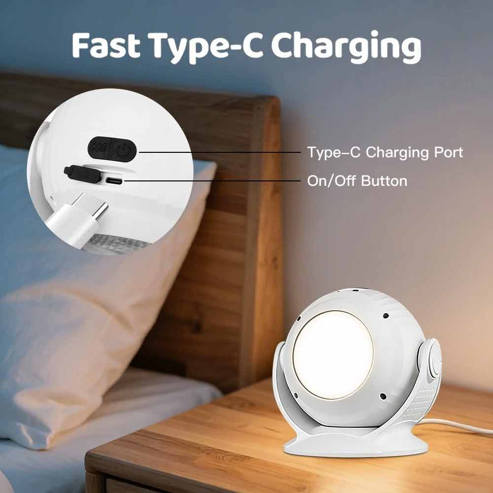 Planetarium Star Projector – 360° Rotating LED Night Light, USB-C 4000mAh