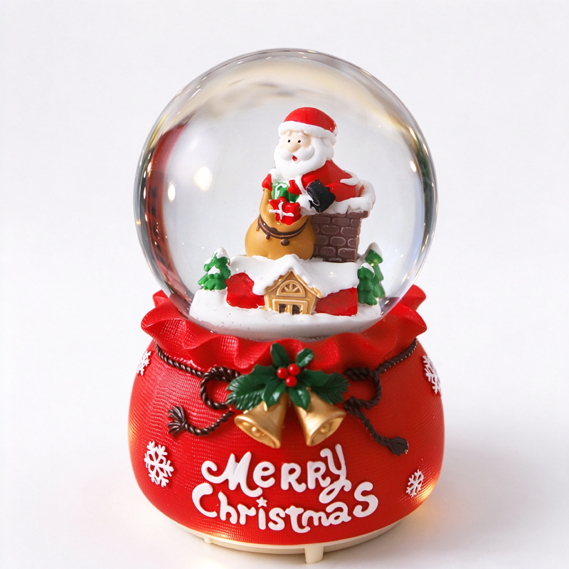 LED Santa Snow Globe – Musical Christmas Snow Globe with Colour Changing Light