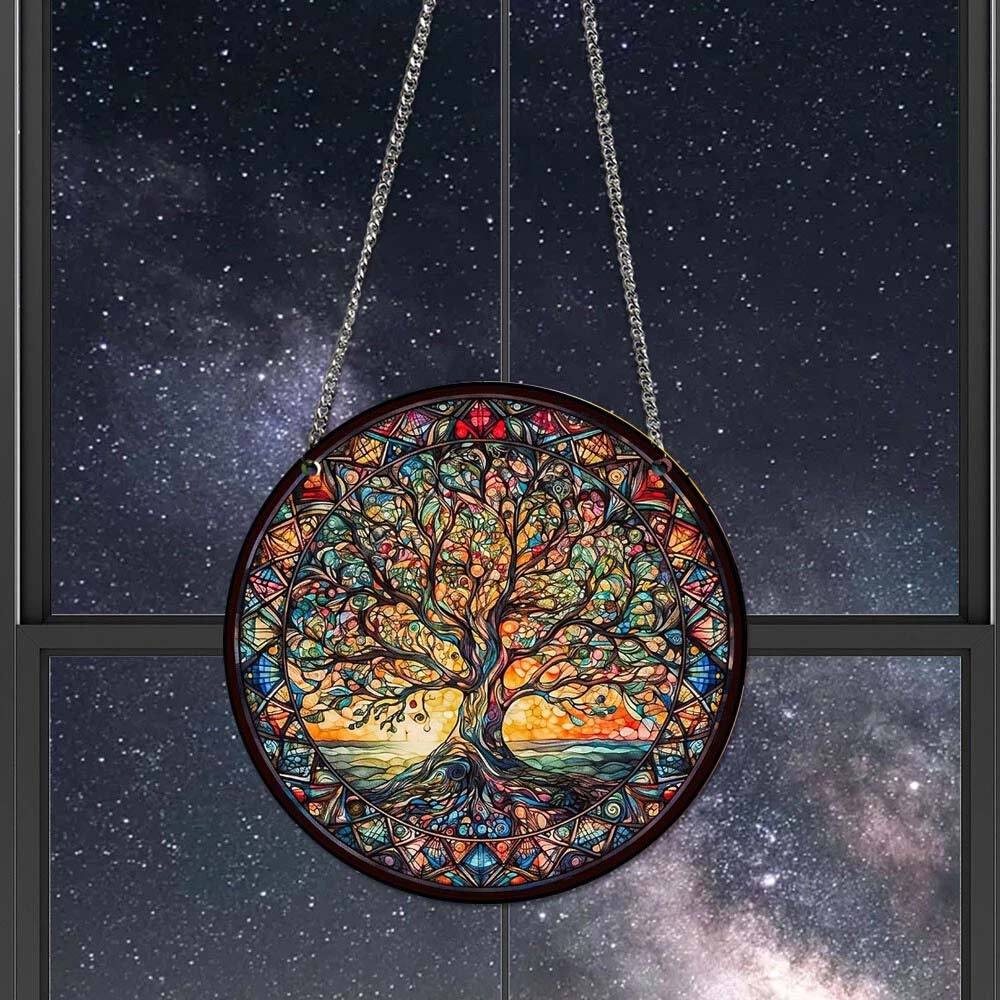 3-Pack Tree of Life Wall Art - 2D Acrylic Hanging Ornament for Indoor & Outdoor Garden Decor