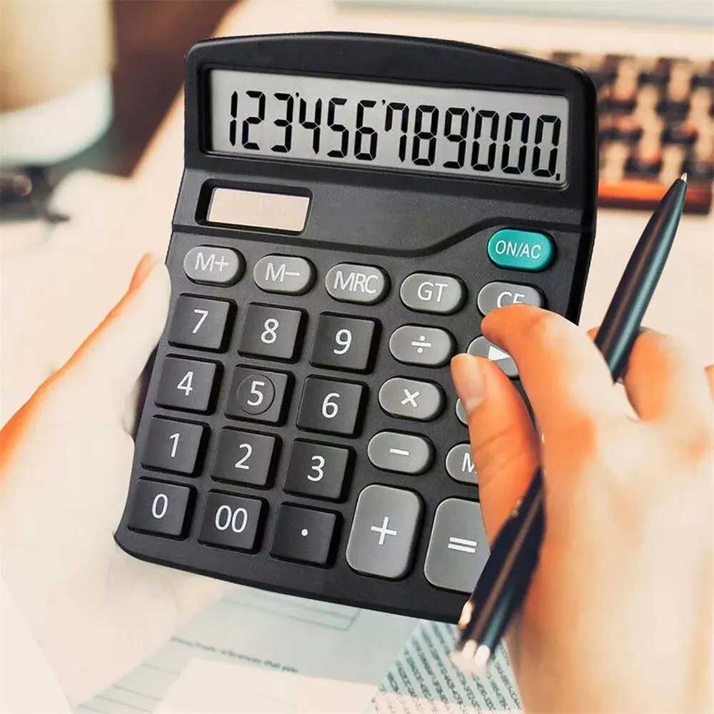 Solar Electronic Desk Calculator Extra Large Display Business Battery 12 Digit