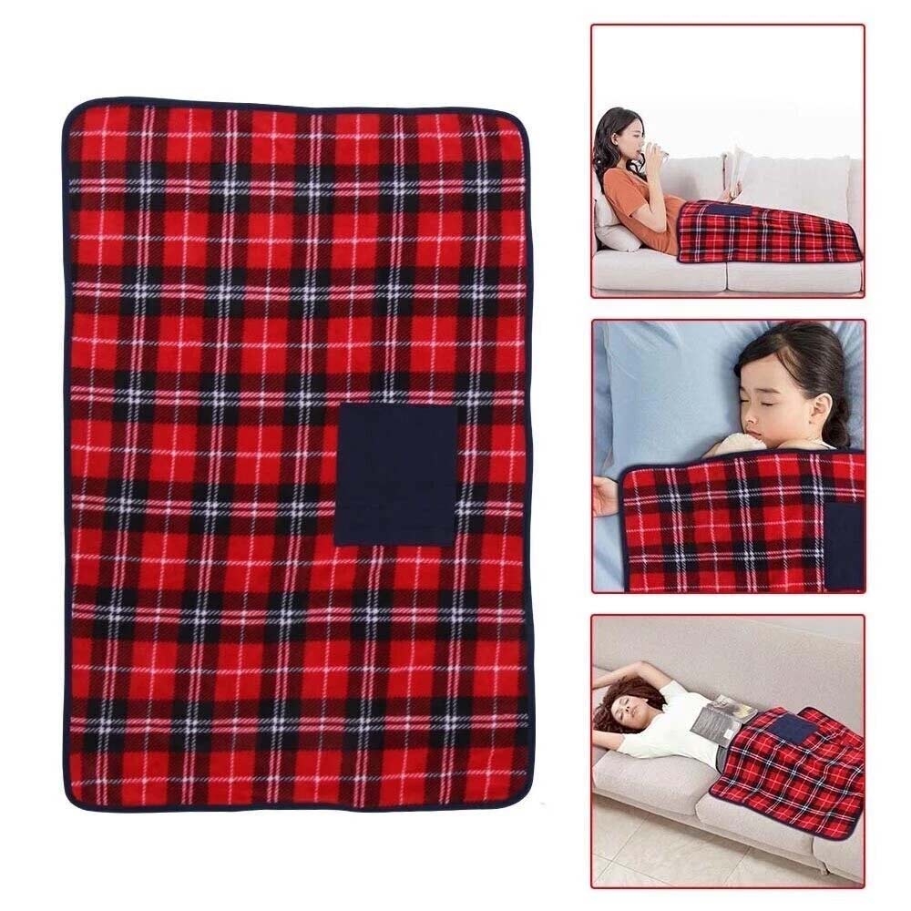 Electric Heated Throw Blanket - Washable Fleece Winter Warming with Timer & Switch