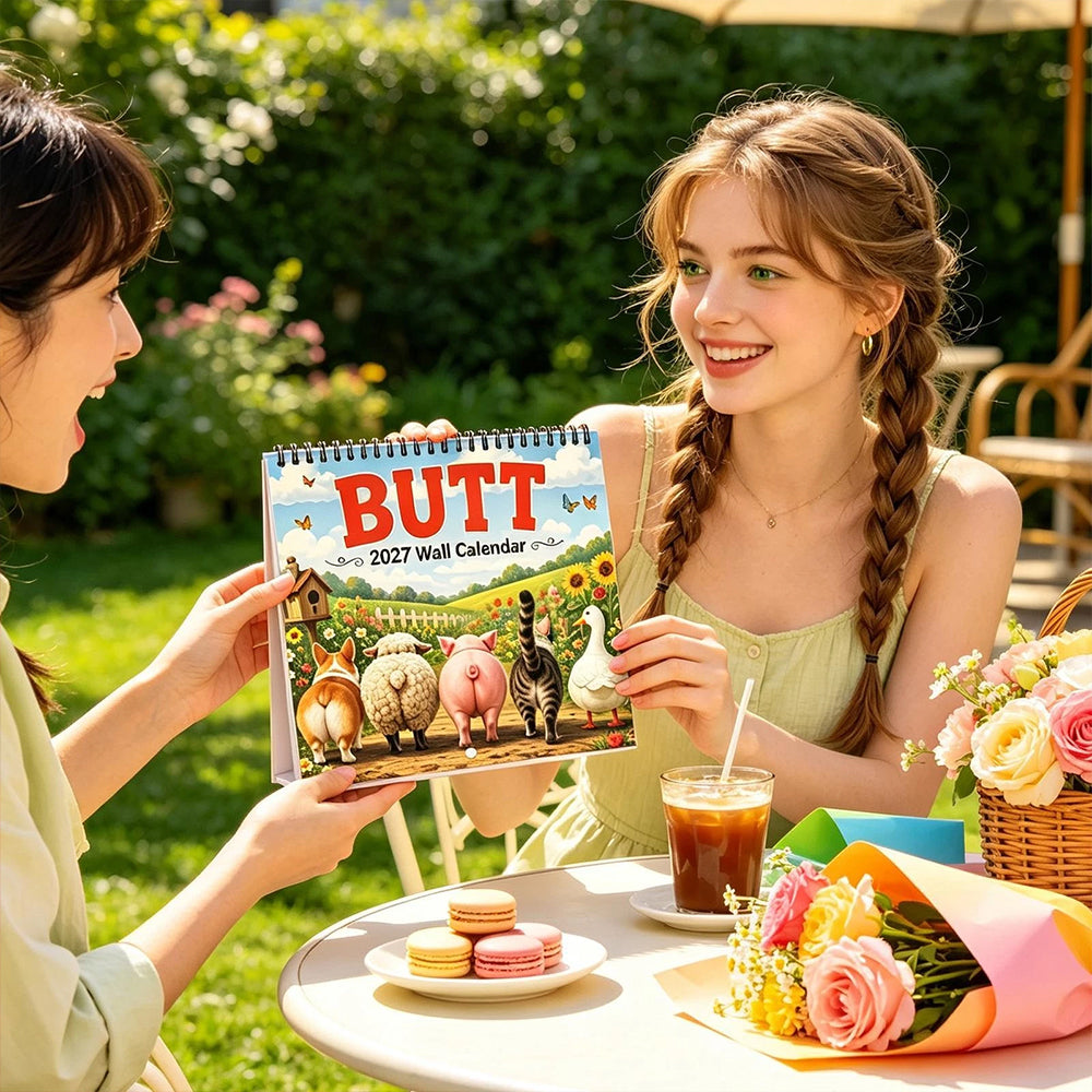Funny Animal Butts 2027 Wall Calendar – Humorous Month-to-View Hanging Gift