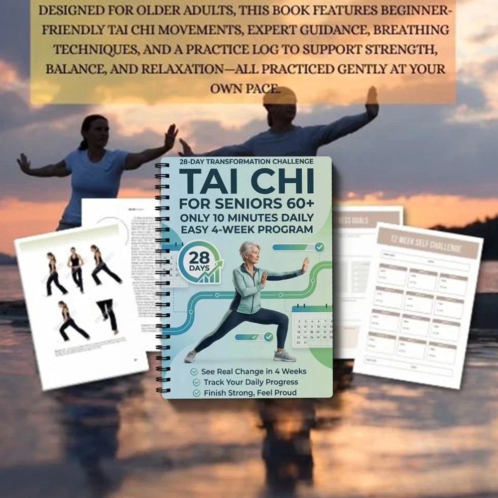 Tai Chi Practice Book – Spiral-Bound Daily Exercises for Seniors & Beginners