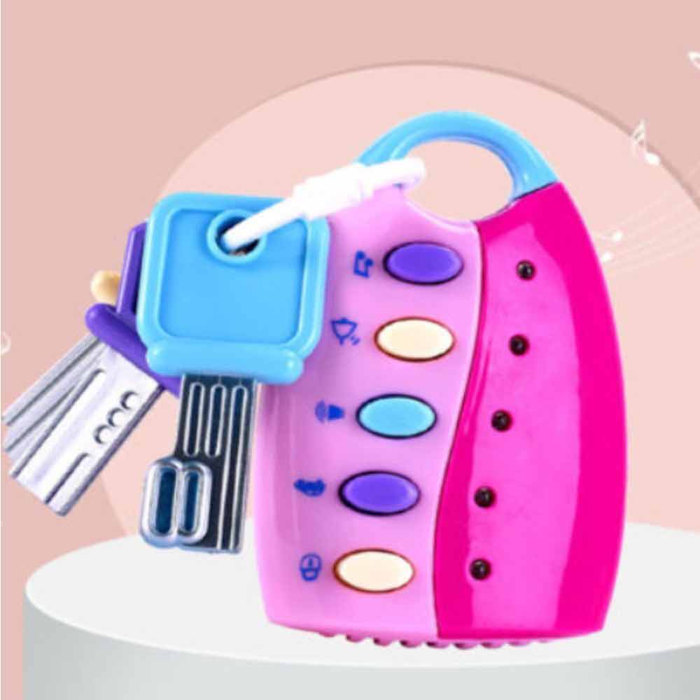 Musical Car Key Colorful Flash Keychain Gift Baby Colorful Remote Pretend Toy
