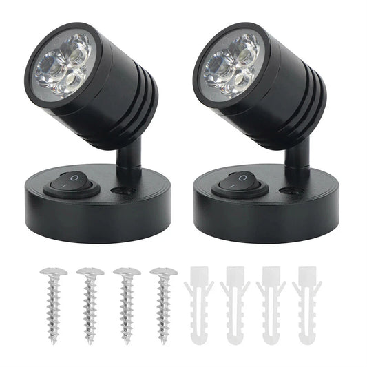 2x LED Reading White Light Camper Caravan Van Motorhome Boat Interior Spot Lamp 12V