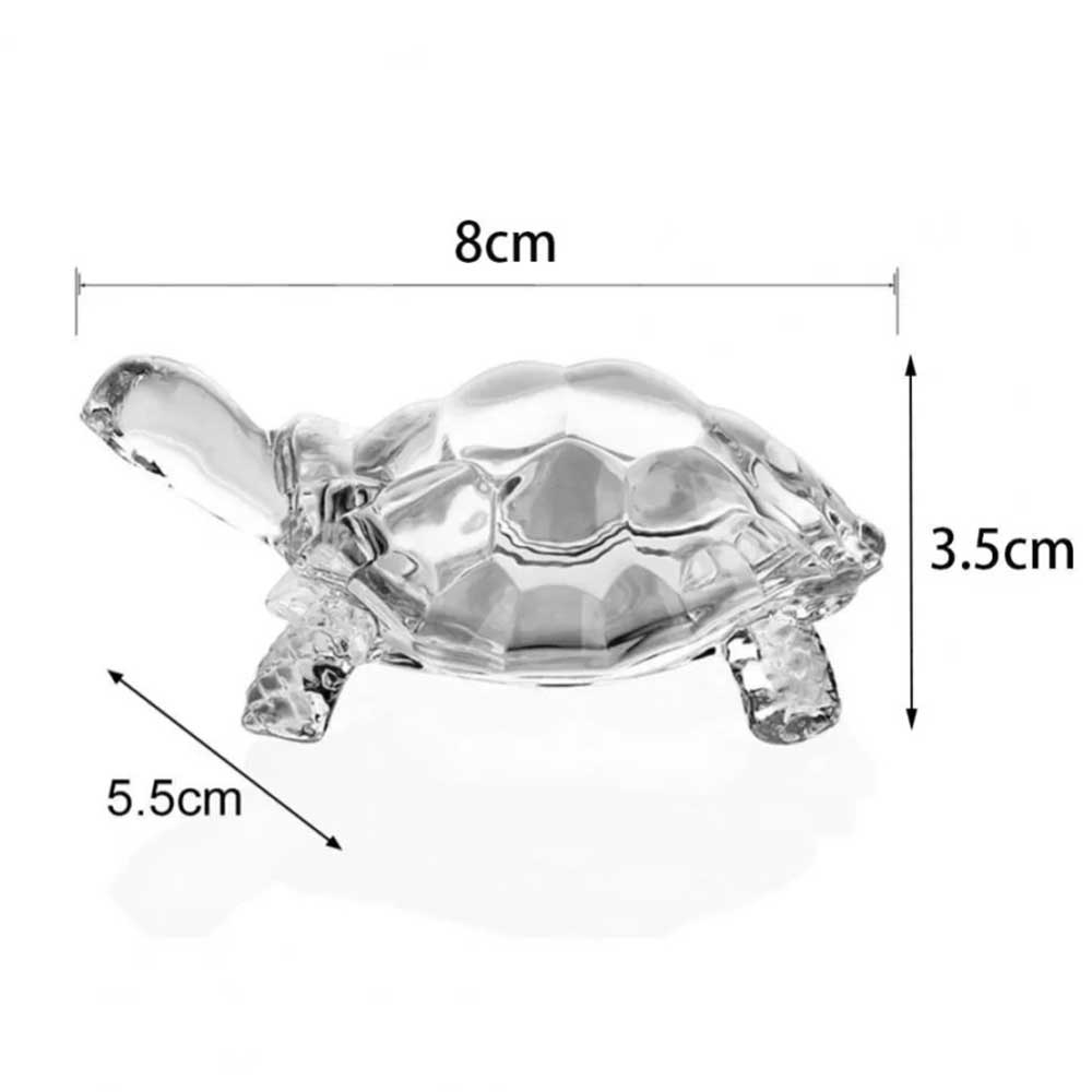 Crystal Glass Turtle Figurine – Miniature Tortoise Statue, Chinese Lucky Feng Shui