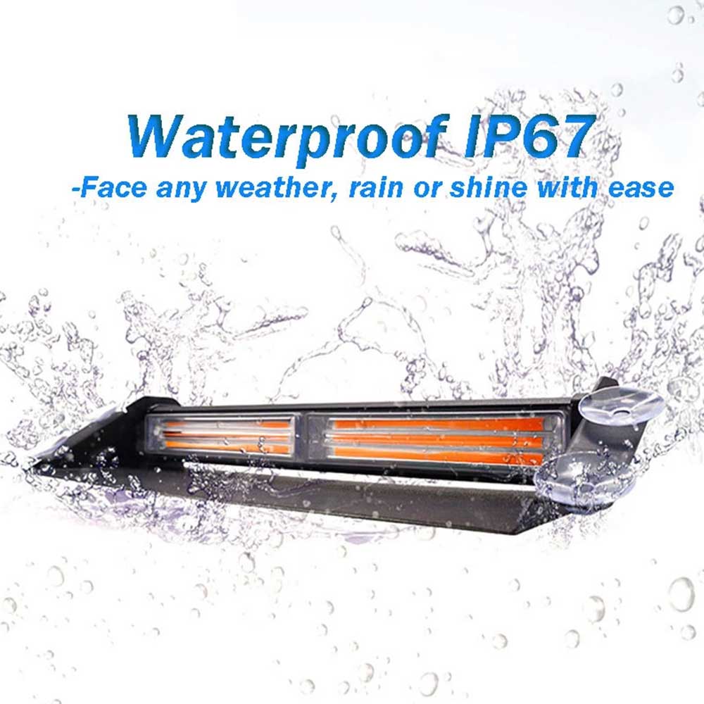 LED Warning Strobe Light Bar - 12V-24V Amber Flashing Roof Beacon for Recovery