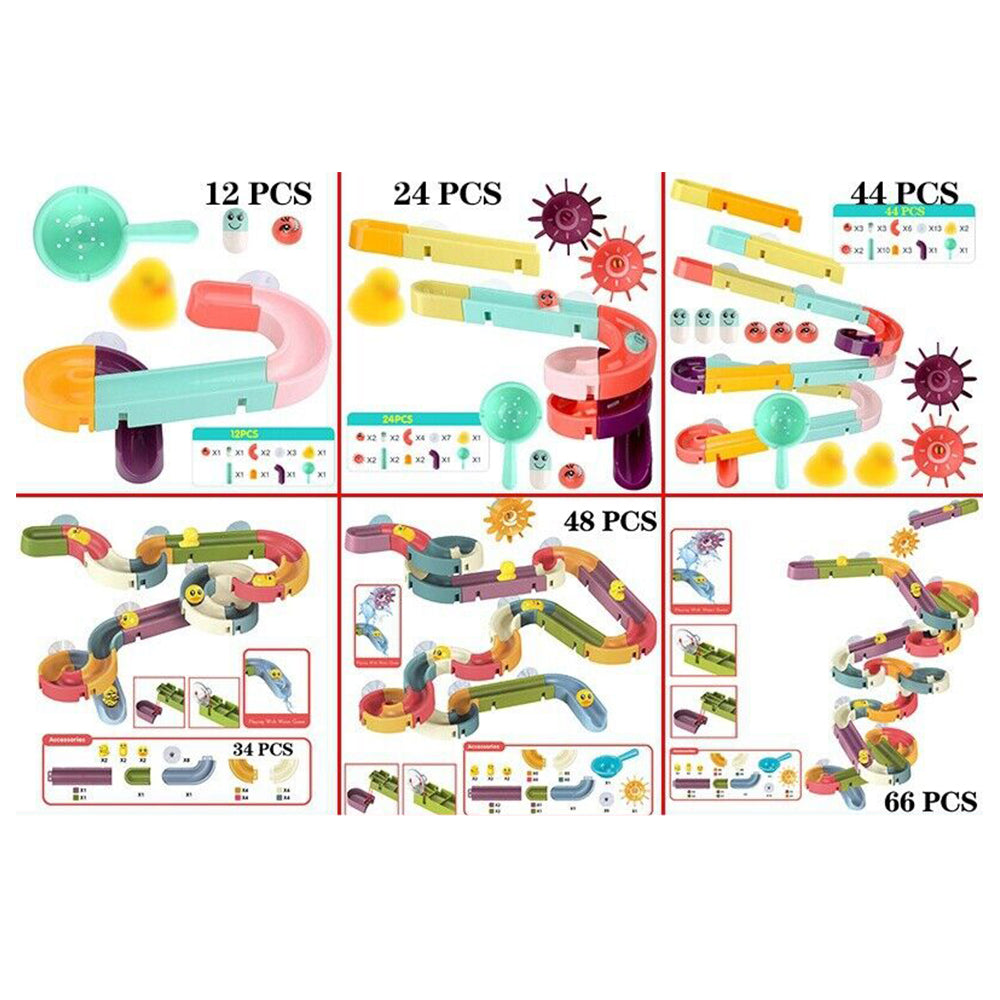 Baby Bath Toys DIY Race Run Assembling Track Bathroom Kids Stacking Cups Toy