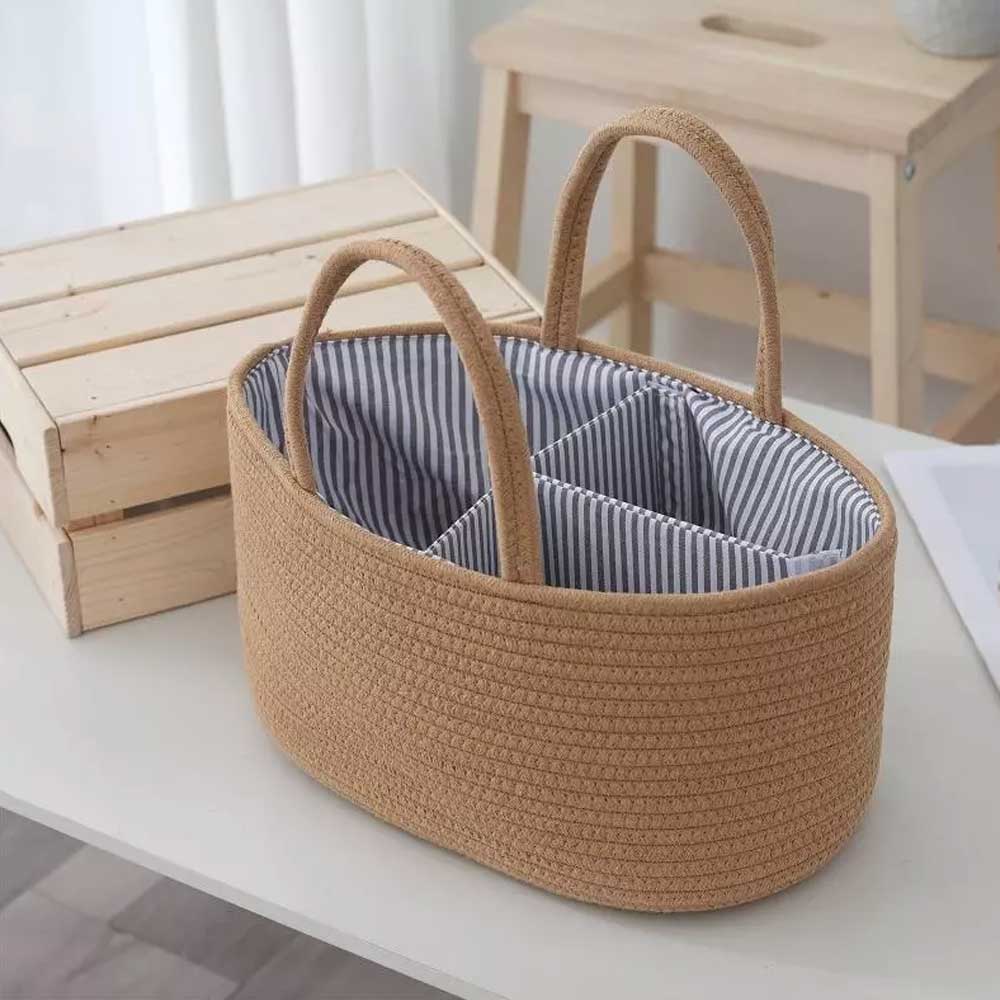 Nappy Caddy,Baby Diaper Caddy Organiser, Portable Nursery Storage Basket