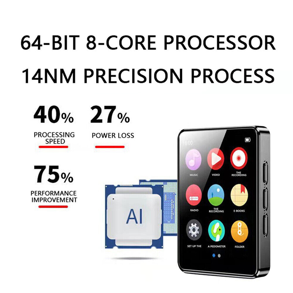Full Touch Screen Bluetooth MP4/MP3  Music Player FM Radio Recorder TF Card