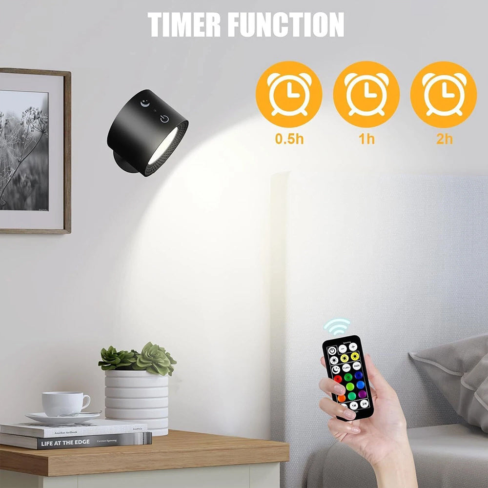 Rechargeable RGB LED Wall Sconce Lights - Magnetic Remote Night Lamp