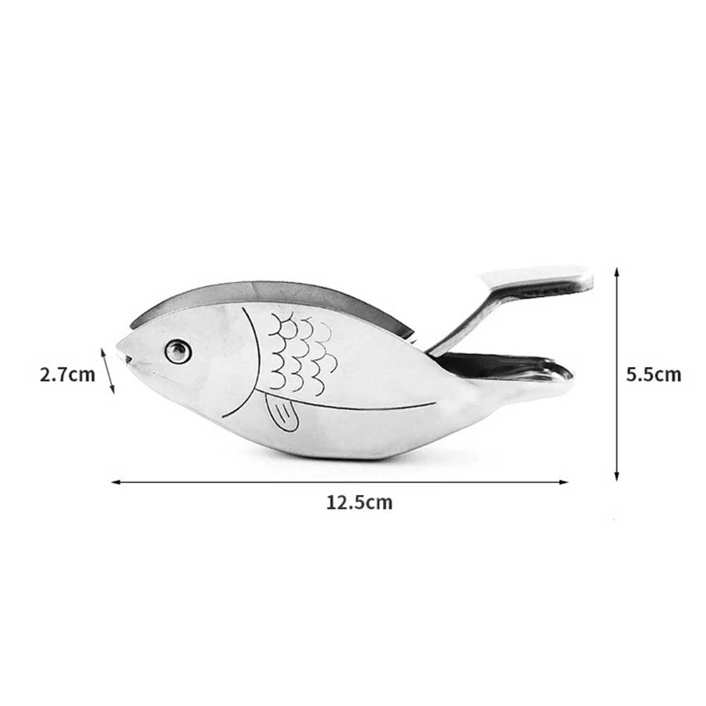 Stainless Steel Lemon Squeezer - Fish Shape Manual Juicer for Lime & Citrus