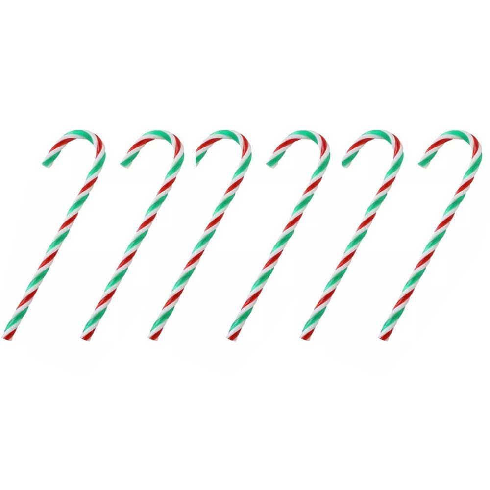 6Pcs/Set Plastic Candy Cane Christmas Hanging Decoration Xmas Tree Ornament