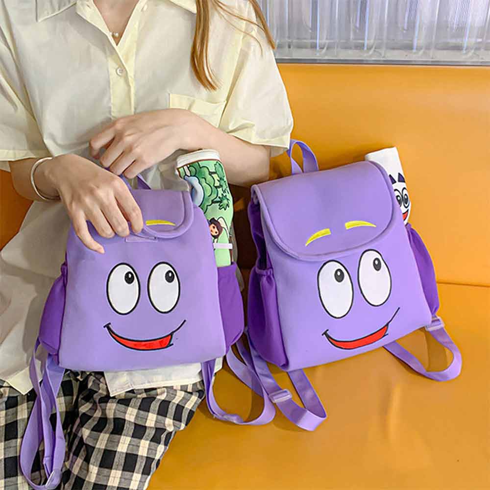 Dora the Explorer Plush Backpack with Interactive Map – Purple Kids Adventure Bag for School & Dress-Up