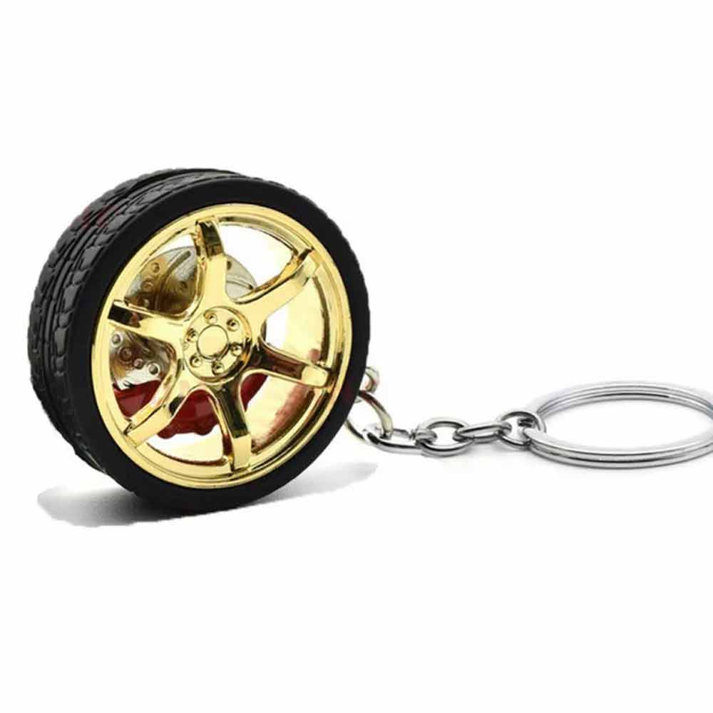 Simulation Tire Car Wheel Keychain Chain Brake Discs Key Ring RIM Wheel Keyring