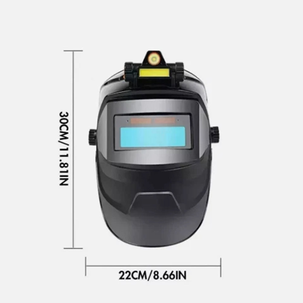 Auto-Darkening Welding Helmet with LED Headlight | Solar-Powered Mask for ARC/TIG/MIG & Grinding