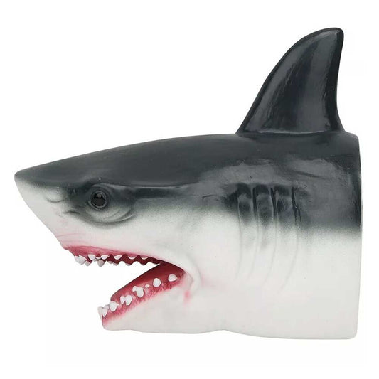 Shark Hand Puppet Handmade Stretchy Shark-Head Soft Animal Gloves Baby Kids Toys