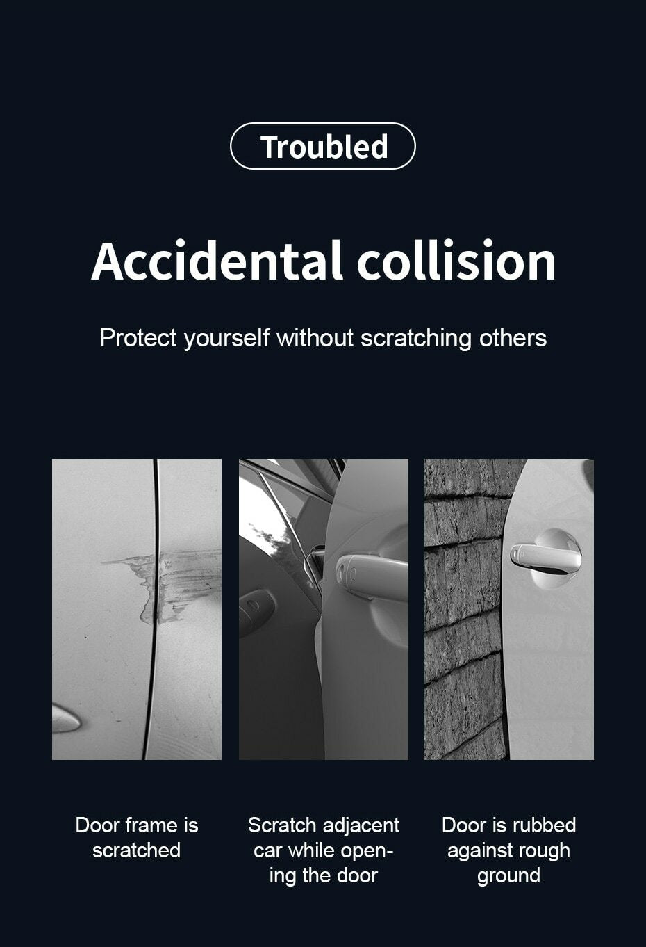 4-Pack Car Door Edge Strip – Anti-Scratch Protector, Premium Plating, Strong 3M Backing