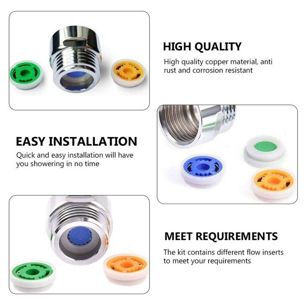 Shower Flow Reducer Limiter Set Water Saving 4, 6, 9 L/min Hose Restrictor