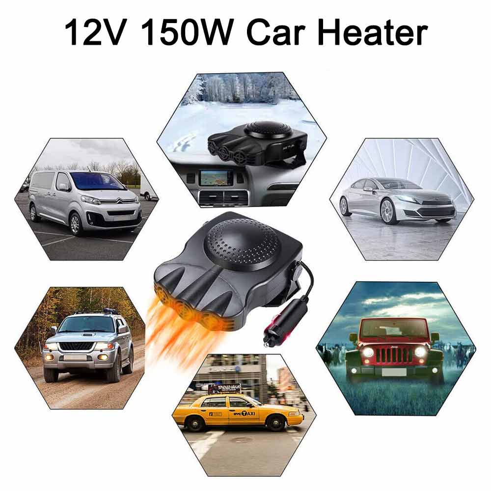 Portable Electric Car Heater DC 12V 150W Heating Fan Defogger Defroster Demister