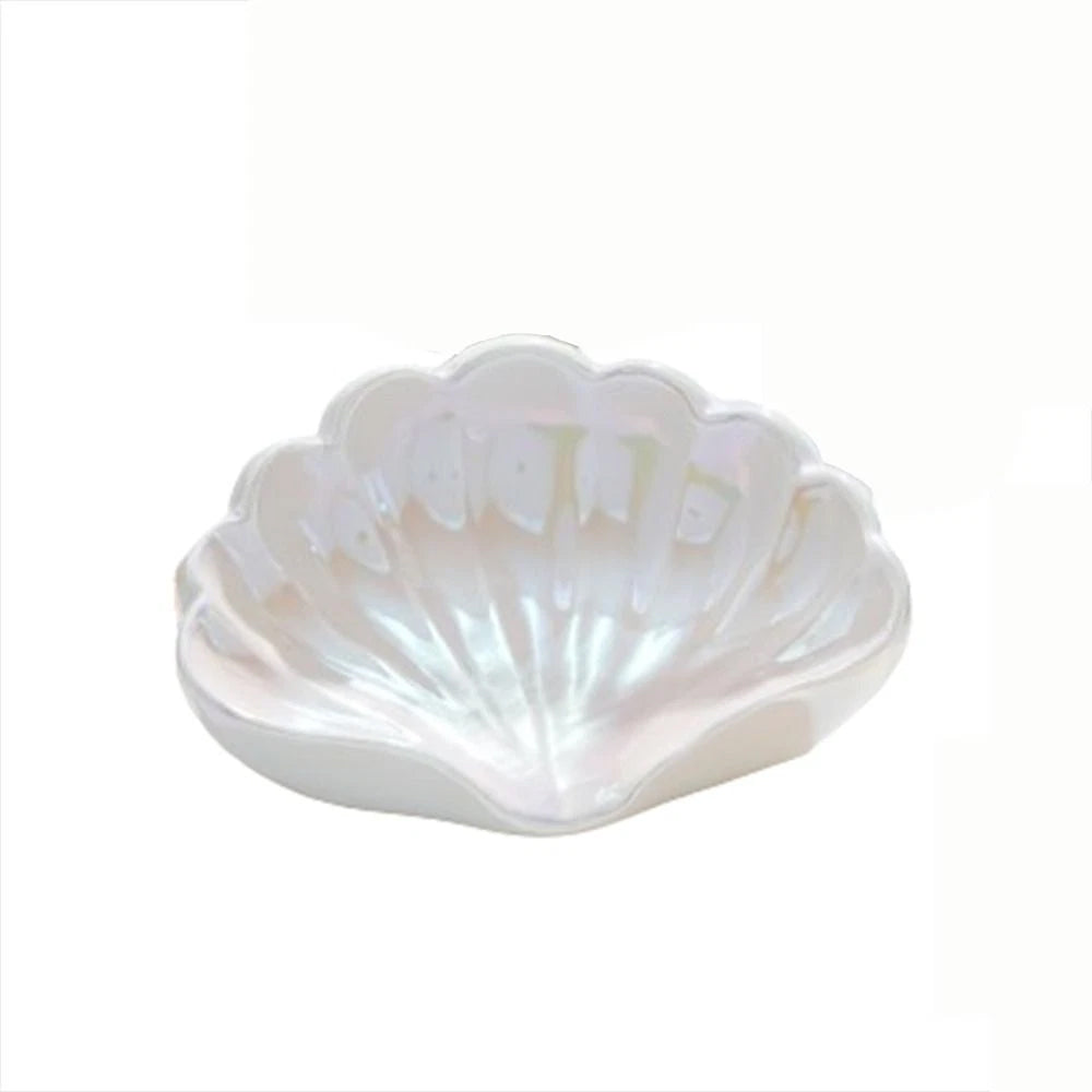 Ceramic Seashell Soap Box – Draining Non-Slip Soap Dish for Bathroom Accessories