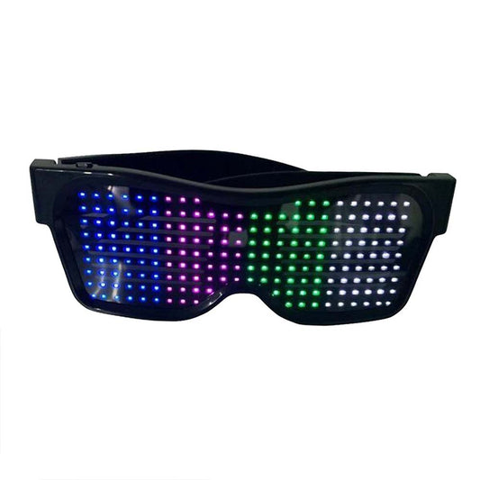 Bluetooth LED Eye Glasses APP Control for Raves Birthday DJ EDM Display Text