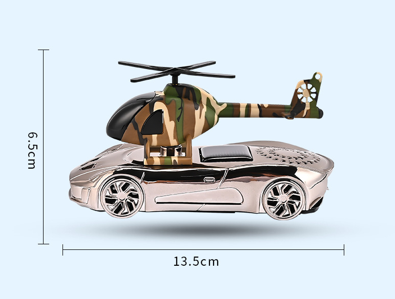 Solar-Powered Car Perfume Diffuser - Rotating Helicopter Air Freshener