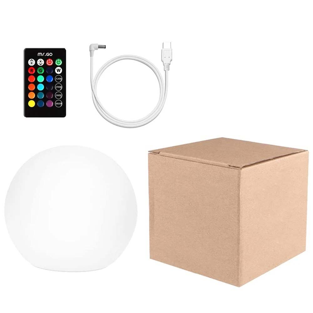 RGB LED Globe Light 15CM - 16 Colors Remote Control Mood Lamp, IP65 Waterproof