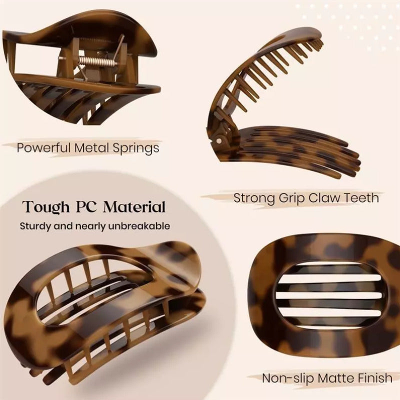 Set Flat Oval Hair Claw for thick Hair Clip For Women Girls Accessories