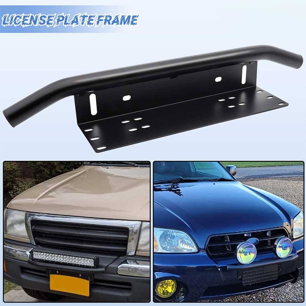Universal Car License Plate Frame Mount Bracket with LED Light Mounting Points