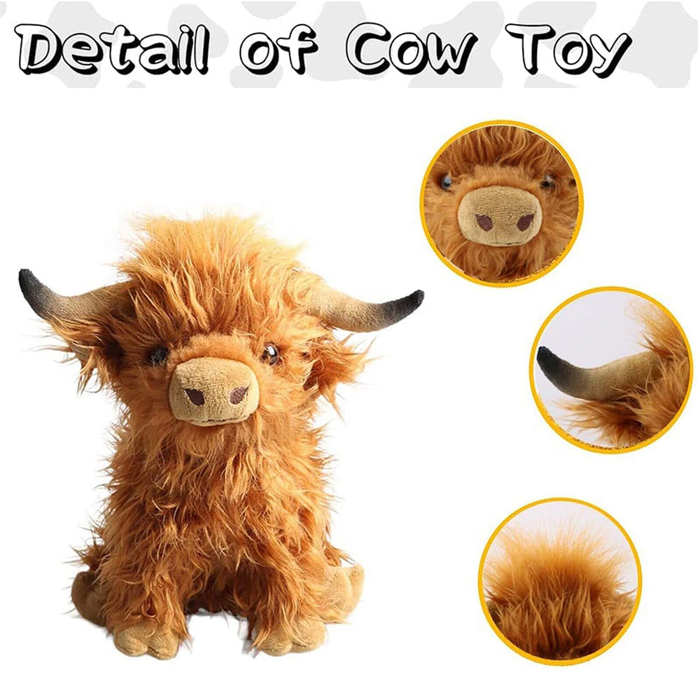 9.8INCH Simulation Highland Cow Animal Stuffed Plush Doll Toy Kids Birthday Gift