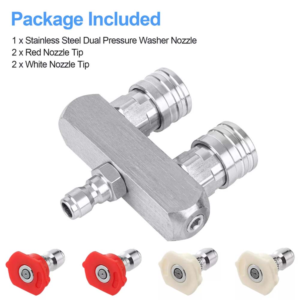 Dual Nozzle Pressure Washer – 1/4" Quick Connect Spray Tips (0° Red & 40° White)