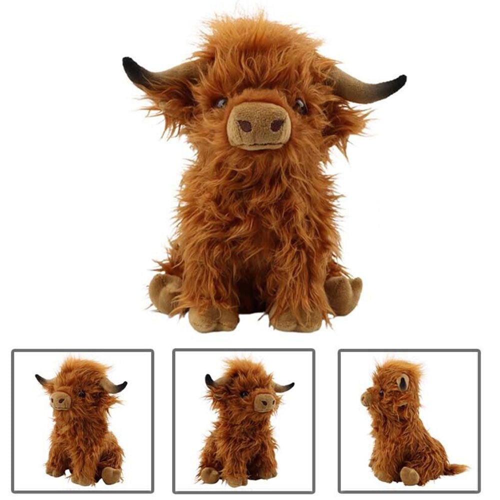 9.8INCH Simulation Highland Cow Animal Stuffed Plush Doll Toy Kids Birthday Gift