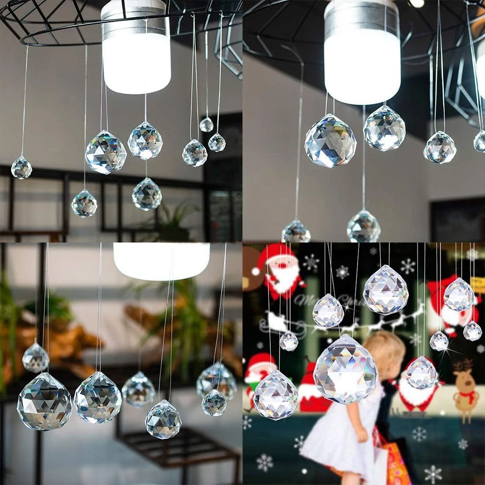 12pcs Crystal Prism Ball Rainbow Maker Window Prisms Hanging Pendant Suncatcher