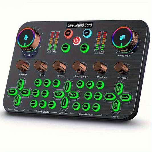 Professional Live Audio Mixer with DJ Mixer Live Sound Effects & Voice Changer
