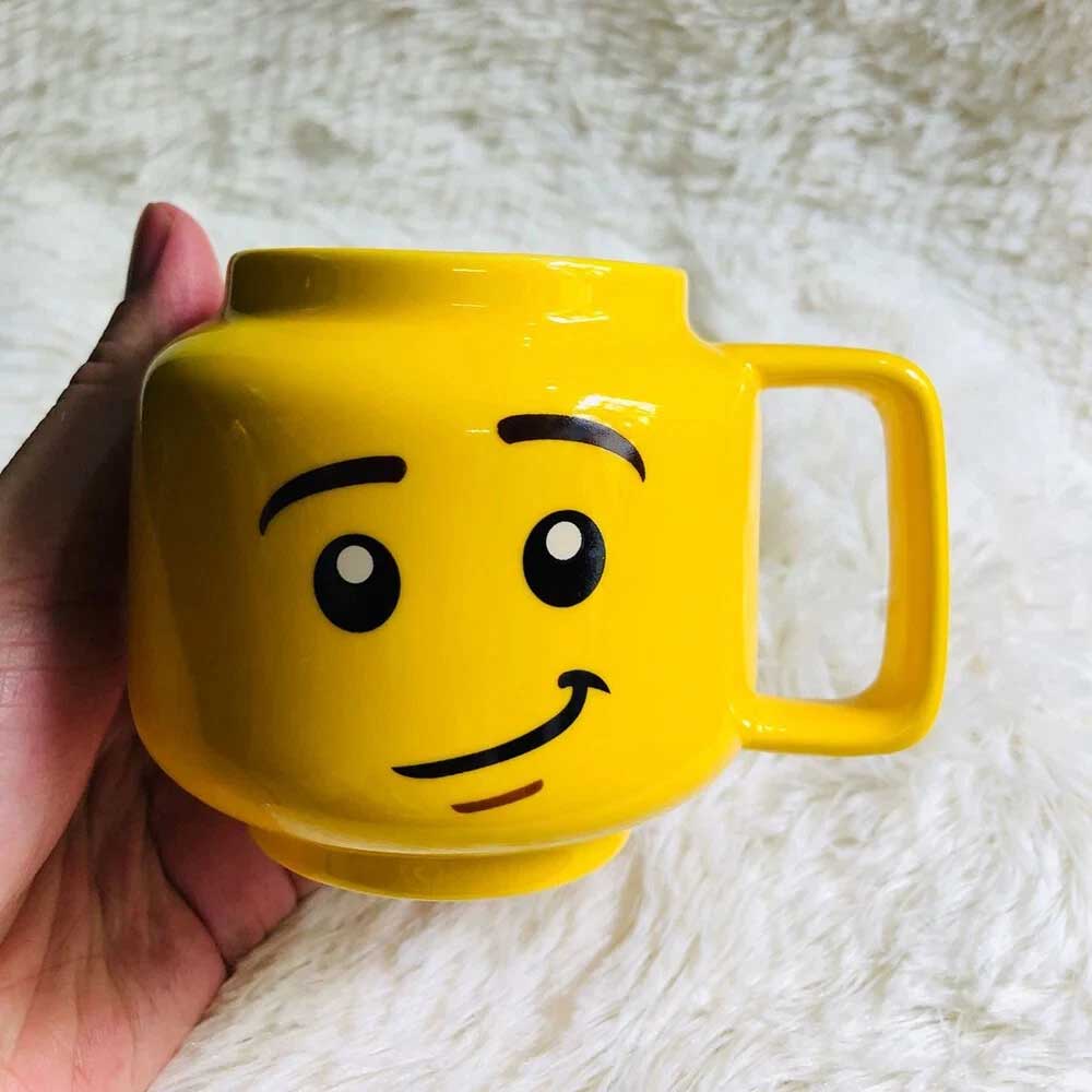 Funny Ceramic Cup Lego Mug Smiling Expression Face Cartoon Coffee Milk Tea 250ml
