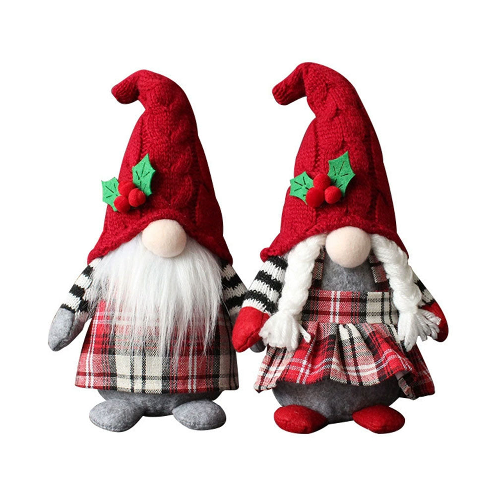 2-Pack Christmas Plush Doll Gnome – Xmas Dwarf Gonk Elf Home Decoration Ornament