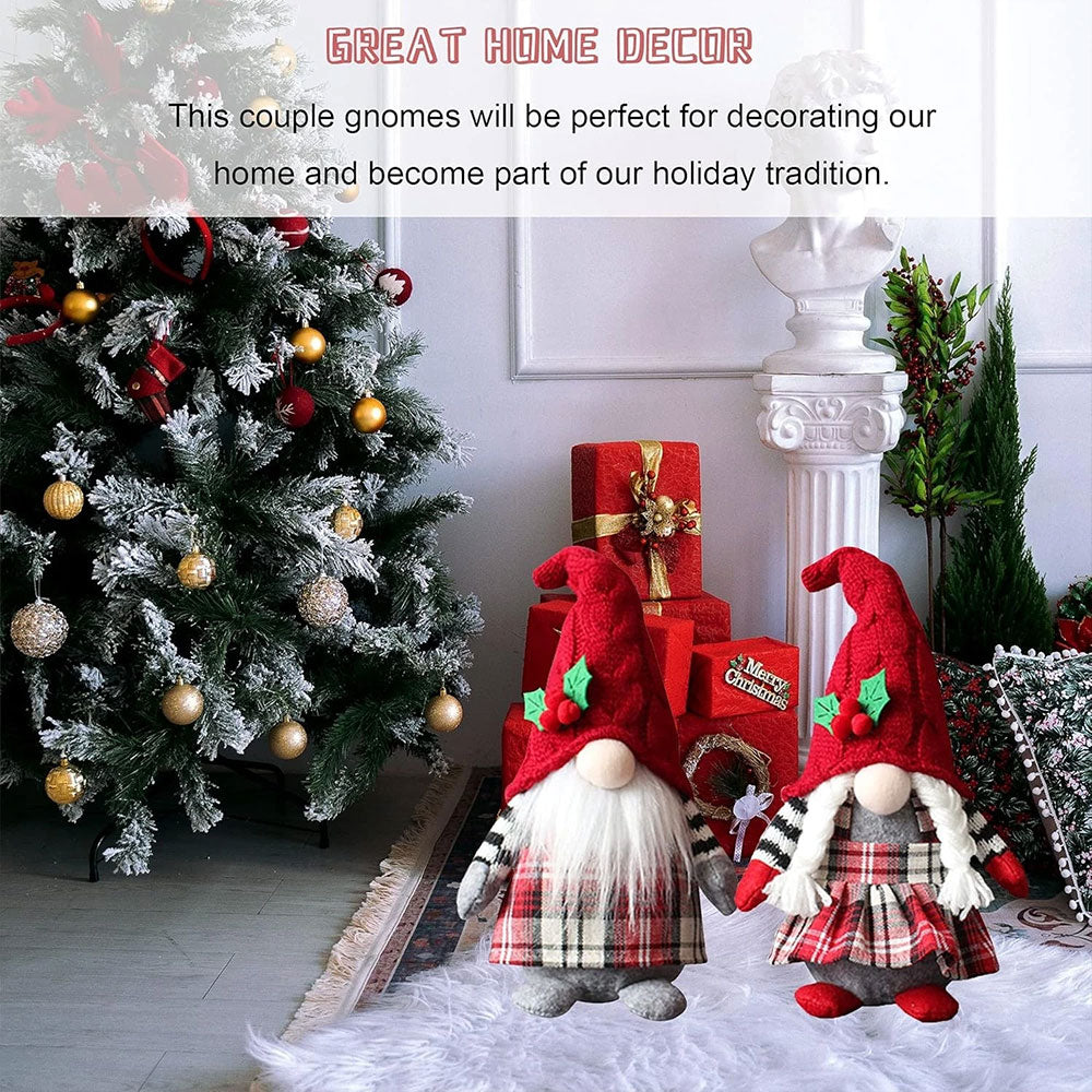 2-Pack Christmas Plush Doll Gnome – Xmas Dwarf Gonk Elf Home Decoration Ornament
