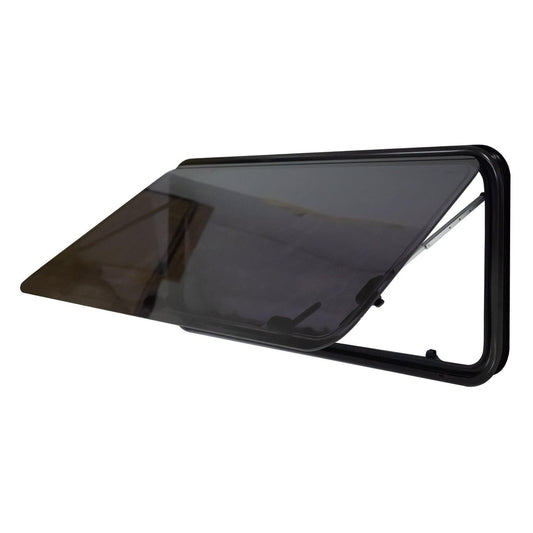 RV Camper Push Out Flat Window RV Trailer Vent Hatch RV Car Outside Push Window Locking Handle with Strut Attachment