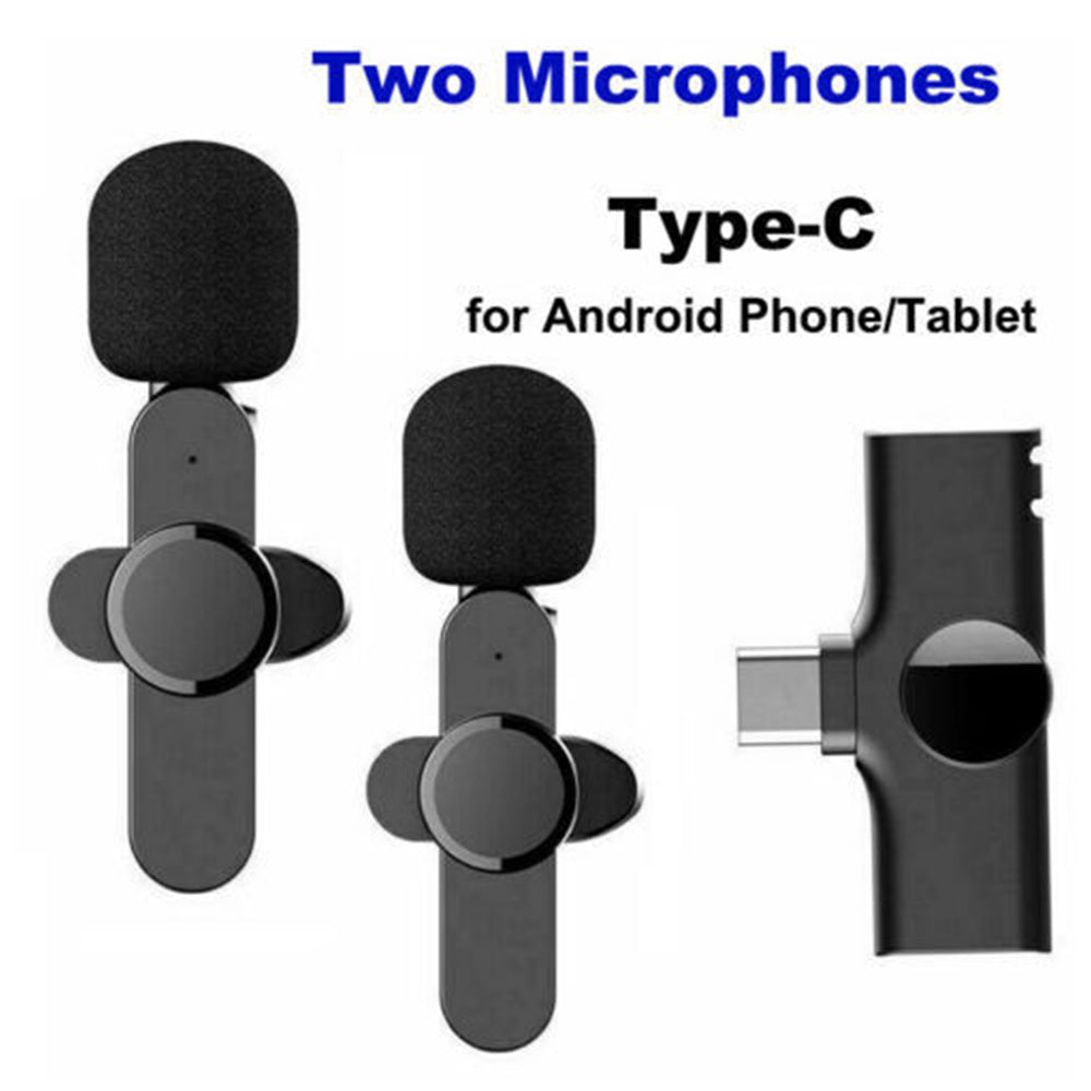 Wireless Lavalier Microphone Mini Mic For Android iPhone ipad Vlog Live Stream