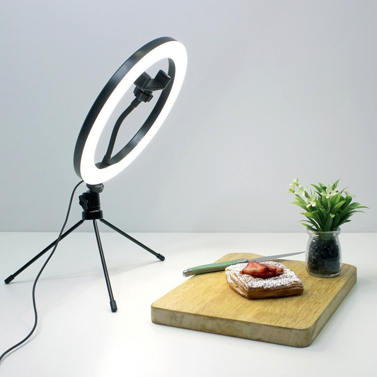 Ring Light 10" – Desktop Tripod, Bluetooth Remote, 3 Colour Temperature Modes