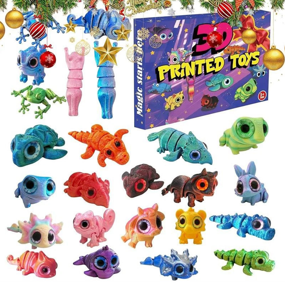 3D Printed Animals Christmas Advent Calendar 2025 – 24-Day Countdown with Articulated Animal Figures