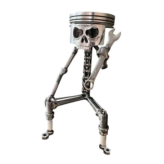 Skull Head Statue Carving Piston Skull Face Resin Ornament Photo Props for Home Office