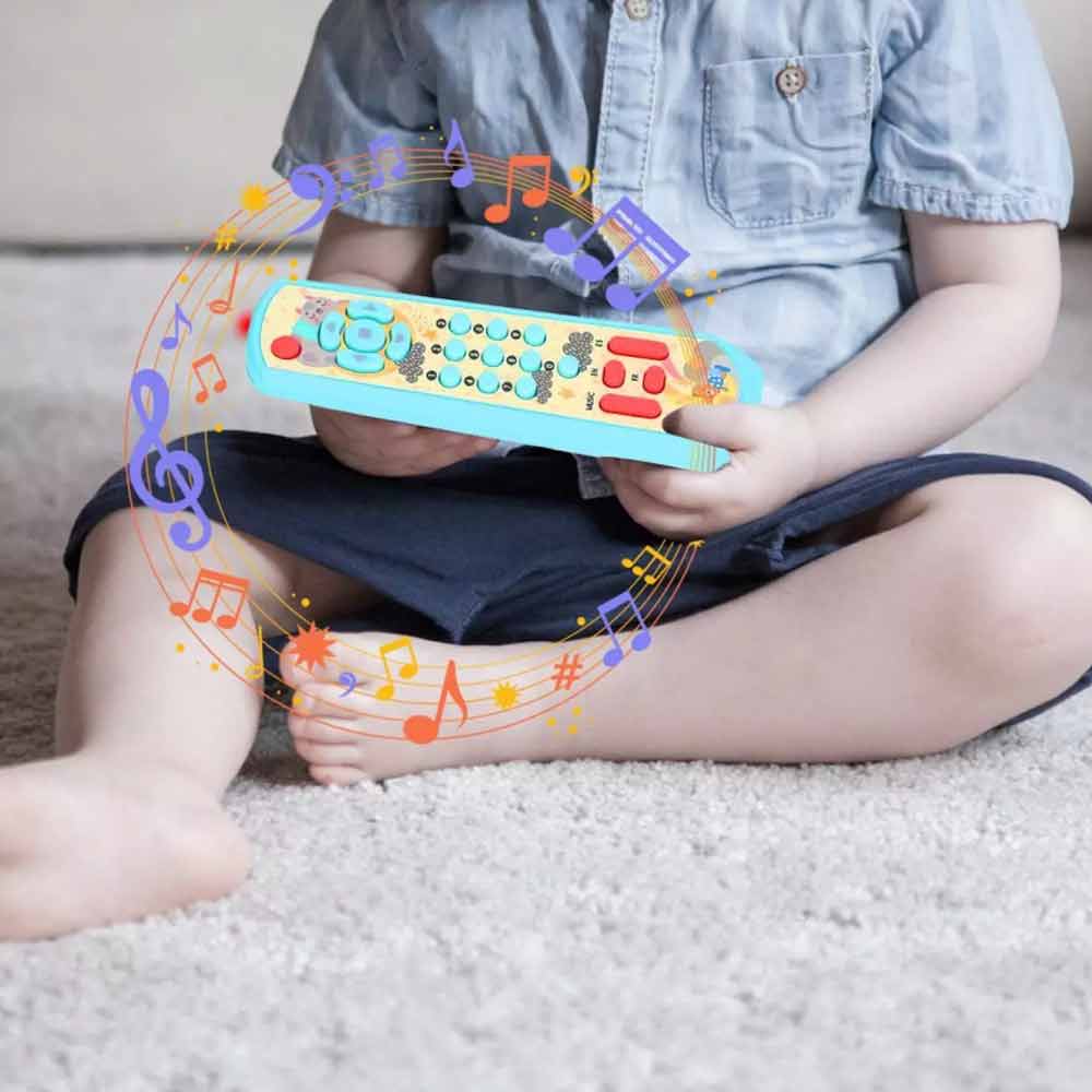 Toddler Play Set Baby TV Remote Control Sensory Toy Lighting Music Buttons Blue