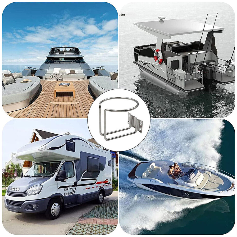 2pcs Stainless Steel Boat Ring Cup Drink Holder for Marine Yacht Truck RV Car Trailer